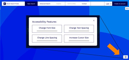 Accessibility features of the DALIA Plaform. Accessibility features of the DALIA Platform.