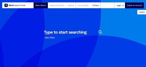 Screenshot of the DALIA search portal search.dalia.education.